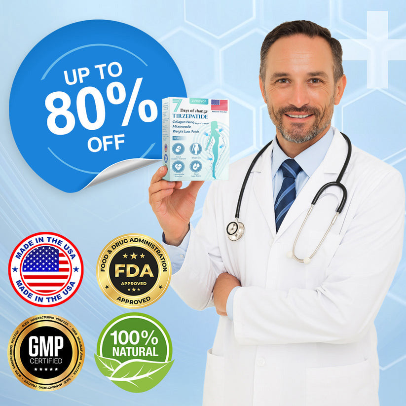 【Last Day Promotion 80% OFF🌟】ZVOEVO® SMGT-GLP-1 𝐓𝐢𝐫𝐳𝐞𝐩𝐚𝐭𝐢𝐝𝐞 & 𝐂𝐨𝐥𝐥𝐚𝐠𝐞𝐧 𝐍𝐚𝐧𝐨 𝐌𝐢𝐜𝐫𝐨𝐧𝐞𝐞𝐝𝐥𝐞 𝐖𝐞𝐢𝐠𝐡𝐭 𝐋𝐨𝐬𝐬 𝐏𝐚𝐭𝐜𝐡丨Targets Obesity, Loose Skin, High Blood Pressure, Diabetes, Fatty Liver, Joint Pain, Brain Fog, Low Energy, Body Aches, and More
