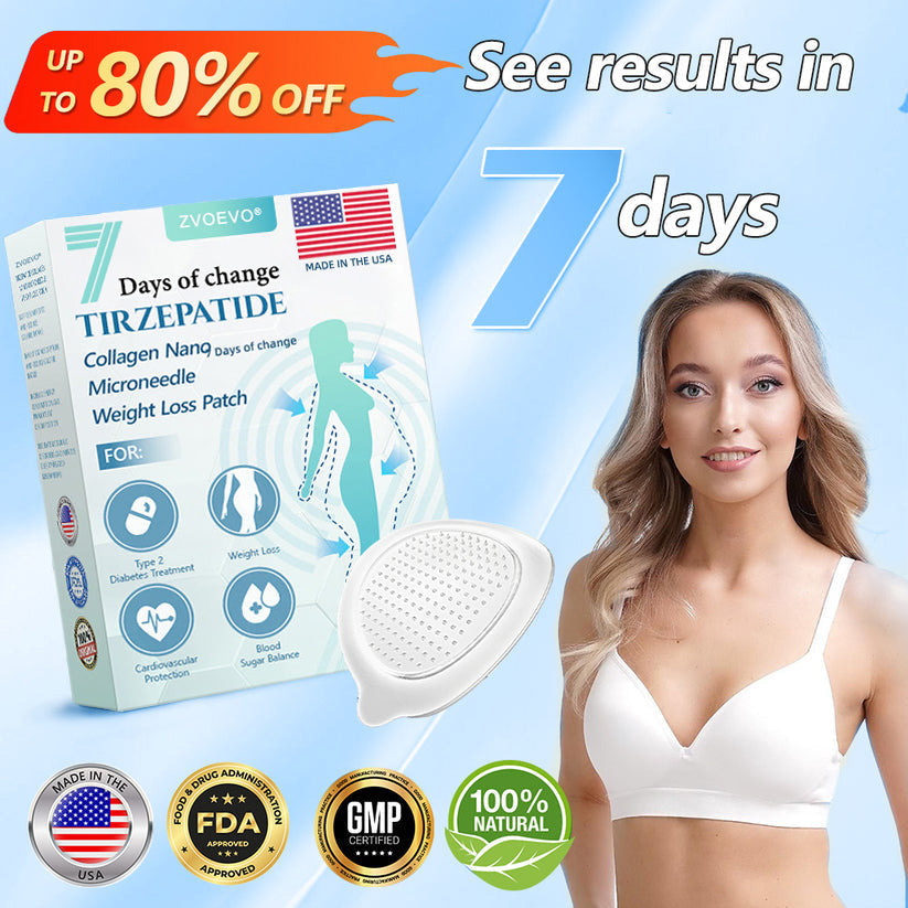 【Last Day Promotion 80% OFF🌟】ZVOEVO® SMGT-GLP-1 𝐓𝐢𝐫𝐳𝐞𝐩𝐚𝐭𝐢𝐝𝐞 & 𝐂𝐨𝐥𝐥𝐚𝐠𝐞𝐧 𝐍𝐚𝐧𝐨 𝐌𝐢𝐜𝐫𝐨𝐧𝐞𝐞𝐝𝐥𝐞 𝐖𝐞𝐢𝐠𝐡𝐭 𝐋𝐨𝐬𝐬 𝐏𝐚𝐭𝐜𝐡丨Targets Obesity, Loose Skin, High Blood Pressure, Diabetes, Fatty Liver, Joint Pain, Brain Fog, Low Energy, Body Aches, and More